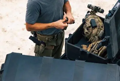 Rugged metal transport case in the field