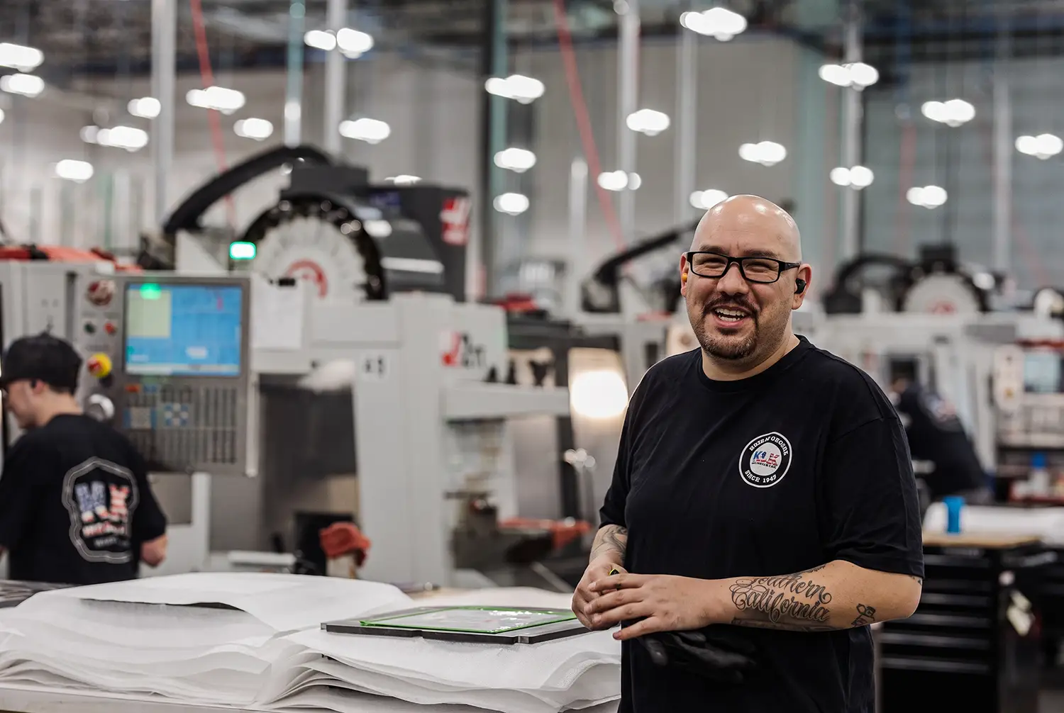 CaseTech team member on the production floor